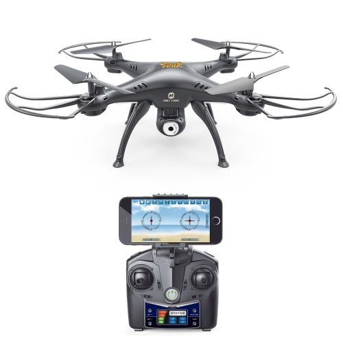 Holy Stone HS120 Wifi FPV Drone с регулируемой HD-камерой Live Video RC Quadcopter с поддержкой высоты, контролем приложений и 3D-гарнитурой VR, RTF Легко летать для начинающих и экспертов, цвет черный
